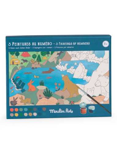 [MO-6119] 3 Peintures au numéro L'explorateur - Moulin Roty