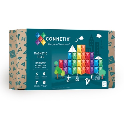 [CO-3286] Connetix Rainbow Rectangle Pack 18 pc