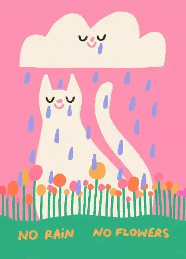 [PK-88] Carte postale No rain No flowers Slinga Illustration