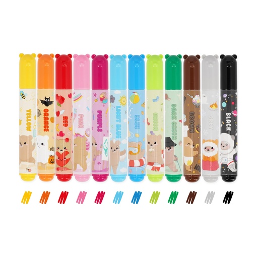 [LE-2152] Set de 12 Feutres Teddy friends Legami