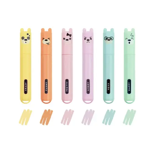 [LE-4395] 6 Mini Surligneurs - Legami
