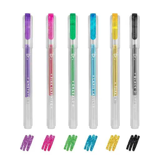 [LE-6927] 6 stylos à encre gel pailleté Legami