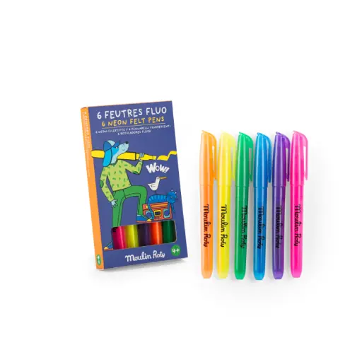 [MO-6026] 8 feutres tampons 2 en 1 Les Loufoques Moulin Roty   