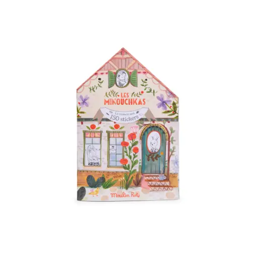 [MO-6011] Cahier de coloriage La maison aux 150 stickers Les Minouchkas Moulin Roty     