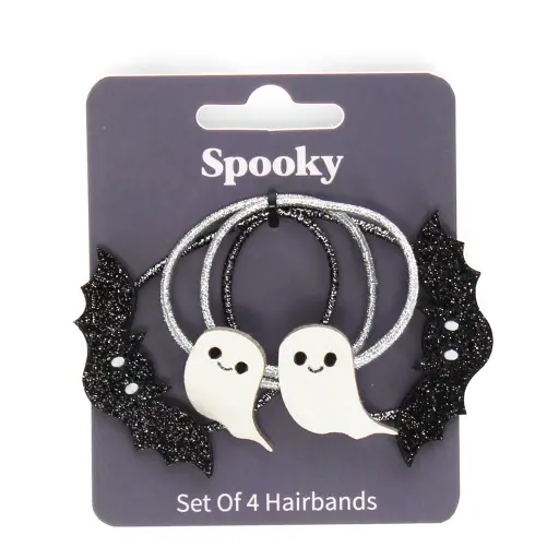 [RE-9425] Glitter hair bands (set of 4) Spooky