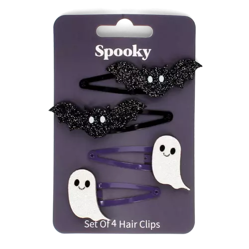 [RE-8824] Lot de 4 pinces à cheveux Spooky