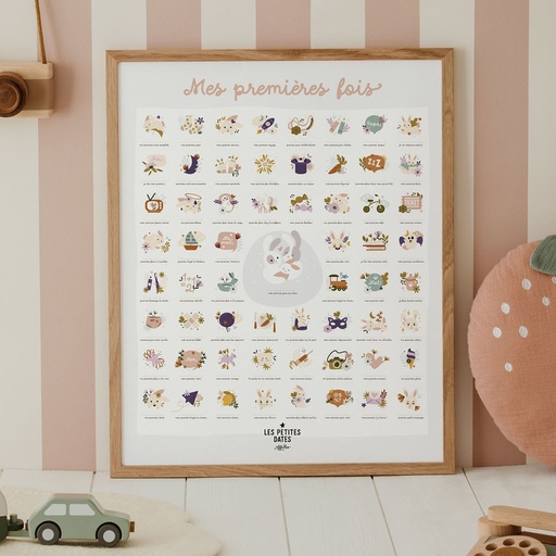 [PE-5520]  Affiche Mes Premières Fois Lapin Les Petites dates