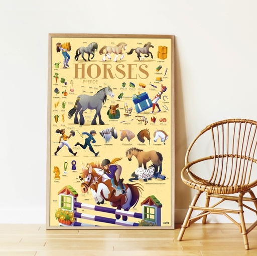 [PO-2634] Poster à stickers Horses Poppik 