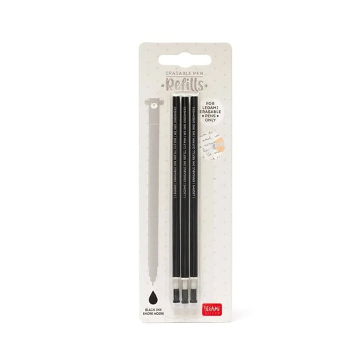 [LE-5901] Set de 3 recharges pour stylo à encre gel effaçable Black Legami 