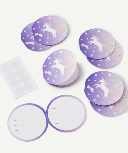 [MY-2026] 8 invitations Licorne My Little Day 