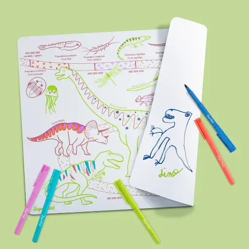 [SU-0838] Set de table à colorier L'ère des Dinosaures SuperPetit  