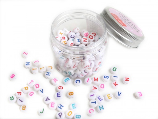 [PE-0934] Pot Perles Lettres multicolores