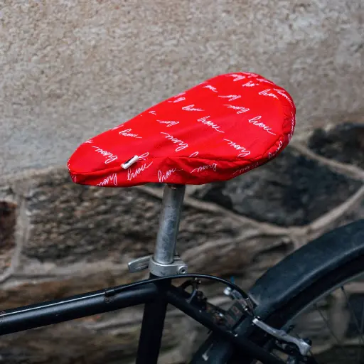  Housse de selle de vélo rouge Mathilde Cabanas