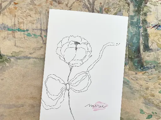 Carte Papillonnage Merci Pivoine
