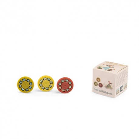 [MO-3641] Boite de 3 disques Lampe à histoires Trois petits lapins