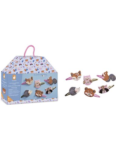 [JA-1805] 6 barrettes pailletées à créer Pretty Forest