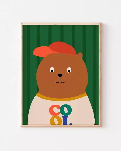Affiche A3 Cool Ours Ma petite vie