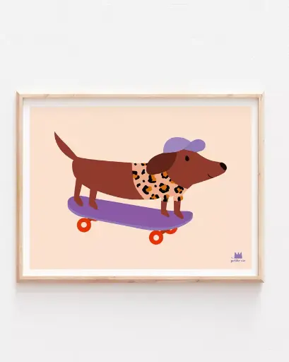 Affiche A3 Chien Skateur Ma Petite Vie
