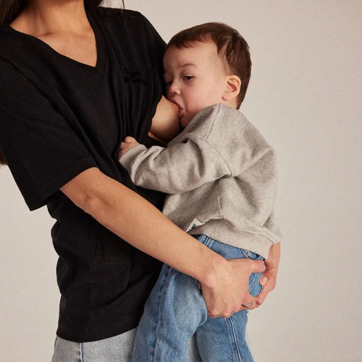 [TA-1293] T-shirt d'allaitement Col en V La P'allaite Noir Taille S Tajinebanane