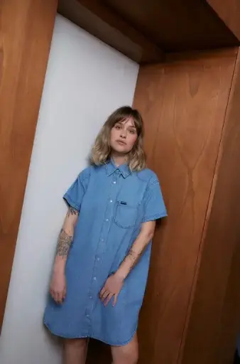 [TA-3821] Robe-Chemise d'allaitement en jeans Mom'Made Taille L Tajinebanane