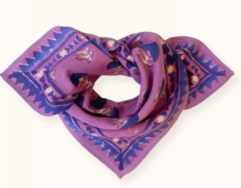 [AP-5658] Small Foulard Manika Florests Fuchsia Apaches Collections