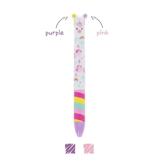 [LE-0355] Stylo 2 Couleurs Click&Clack Licorne Legami