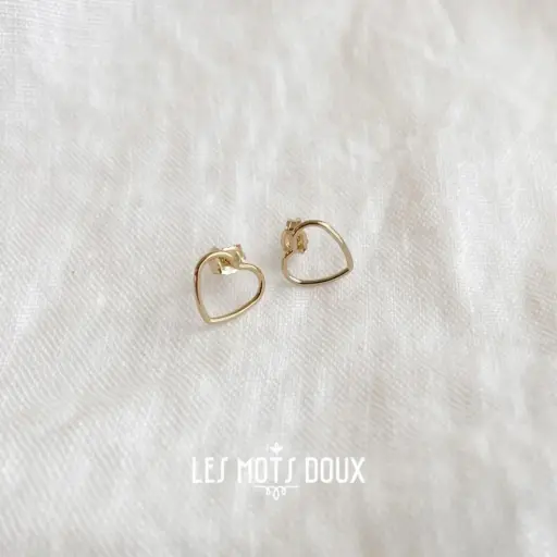 Boucles d'oreilles Je t'aime de tou mon coeur  Les Mots Doux