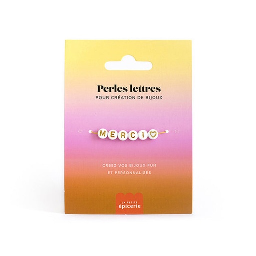 [PE-3945] Perles lettres Merci pour bracelet à personnaliser