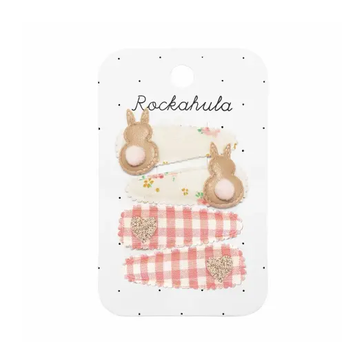 [RO-7756] Tiny Blossom Bunny Fabric Clip Set Rockahula