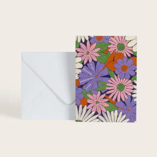 Carte Flower Power parme Season Paper