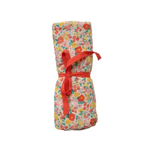 [LE-0086] Lange Fleuri 70x70cm Poule Rousse