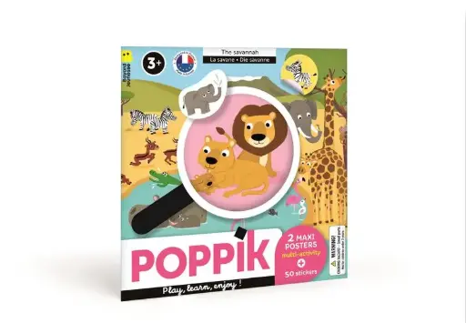 [PO-2948] 2 Maxi Posters Multi-activity & 50 stickers La savanne