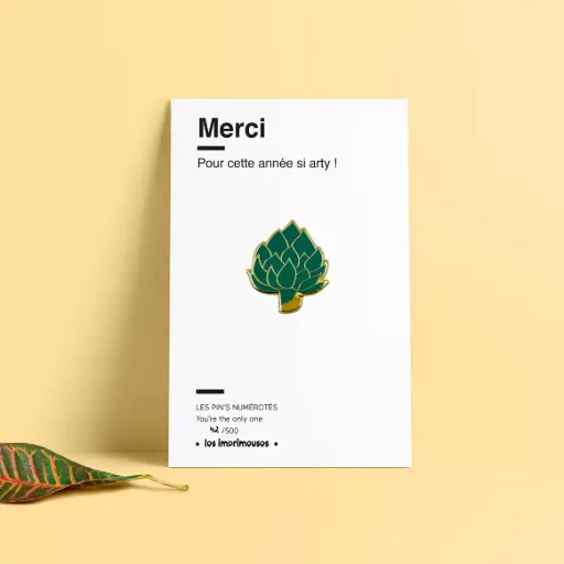 Pin's Coeur Artichaut Merci Spécial fin d'année scolaire