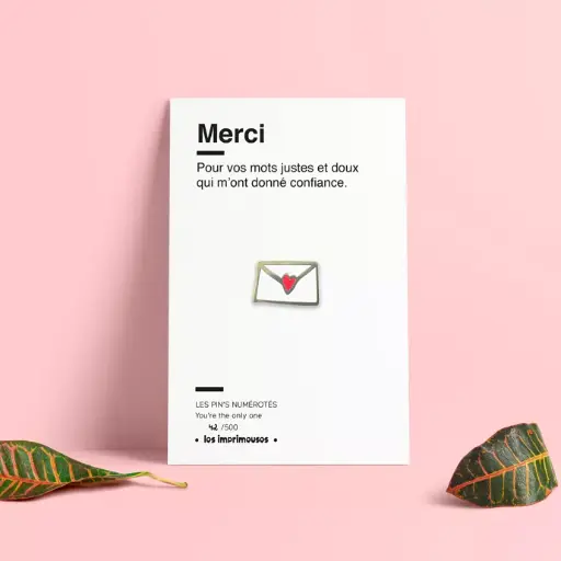 Pin's Lettre Merci Spécial fête fin d'année scolaire