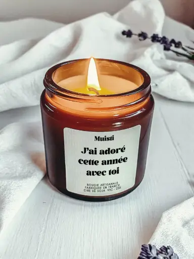Bougie J'ai adoré cette année avec toi 95 gr Musc Blanc
