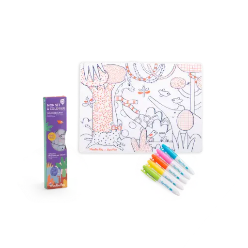 [MO-6047] Set en silicone à colorier et 5 feutres Les Toupitis Moulin Roty