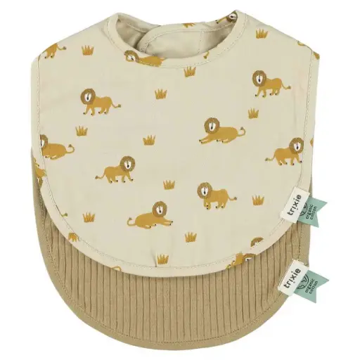 [TR-0203] Bavoir nouveau-né en tissus Lively Lion (2 pcs.) Trixie