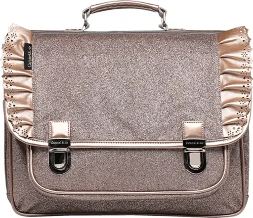[CA-6771] Petit Cartable Froufrous Paillettes cuivre