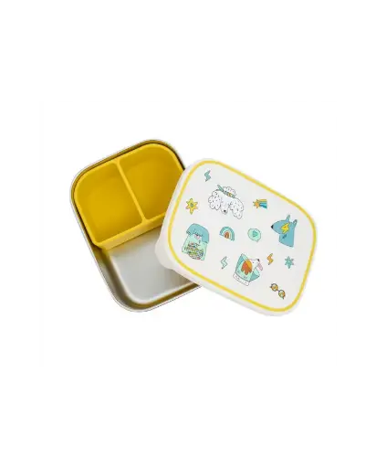 [CO-4741] Boîte à tartines avec compartiments amovibles Funky dogs