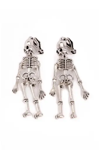 [GR-5229] Boucles d'oreilles clips squelettes