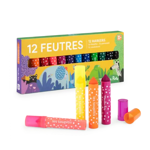 [MO-6078] 12 Gros Feutres pointes Côniquess Les Toupitis