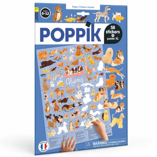 [PO-6596] Poster Chiens 58 stickers repositionnables Poppik