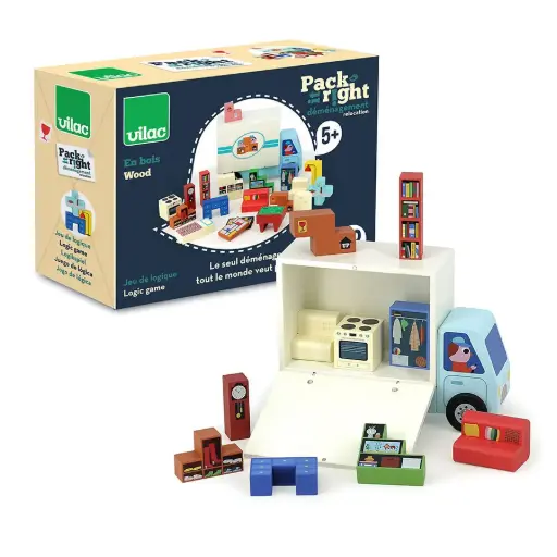 [VI-6359] Jeu de logique en bois Pack it right Le déménagement Ingela P.Arrhenius 