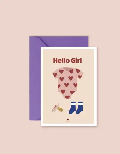 Carte Naissance Hello Girl Ma Petite vie