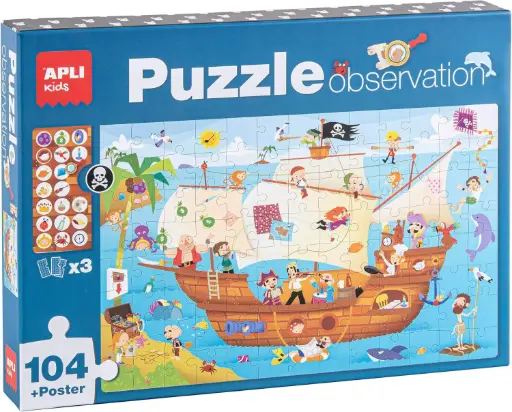 [AP-9177] Puzzle Observation Bateau pirate 104 pcs