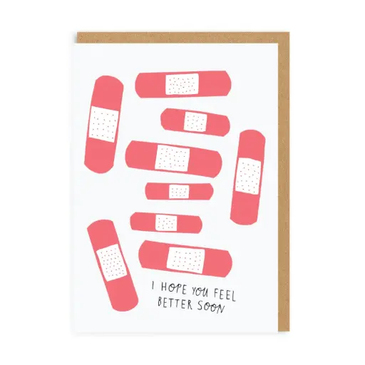 [OH-3971] Feel Better Soon Bandages Greeting Card