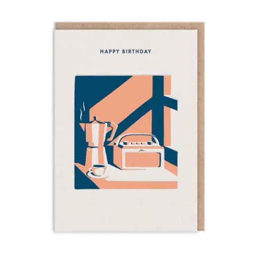 [OH-9876] Coffee Happy Birthday Card 
