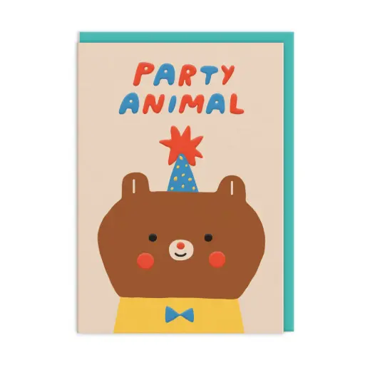 [OH-1841] Party Animal Bear Card 