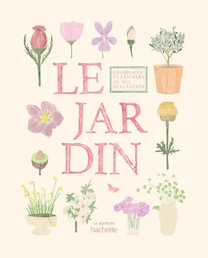 [HA-0373] Carnet de coloriages et de stickers : Le Jardin