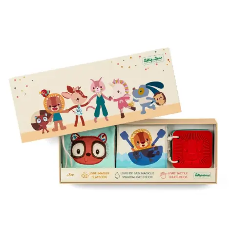 [LI-0446] Cadeau de naissance - 3 livres sensoriels pour bébé - Jungle